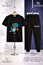 Children's Rawr Dino Basket 3Lu 3LÜ T-Shirt Tracksuit Set in Square - 2