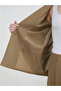 Khaki Striped Linen Blend Women's Blazer Jacket - 4