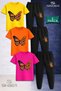 Children's Buttrfly Orange Wing Flower 3-Piece T-Shirt Tracksuit Set