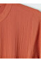 Orange Judge Collar Textured Dress - 5