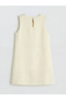 Yellow Crew Neck Bowknot Girls' Dress - 4