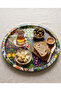 Zera Mixed Fruit Patterned Metal Serving Tray - Decorative Round Presentation Tray (35cm) - 5