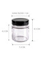 6 Pcs Black Color Deep with Lid Transparent Jam Sauce Canned Peanut Butter Tahini Molasses Glass Jar 255 ml - 2