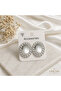 ✨   Modern Elegance Signature: Silver Tone Oval Textured Earrings ✨ - 2
