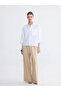 White Embroidery Detailed Muslin Women's Shirt - 7
