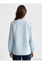 Blue Hakim Collar Striped Women's Shirt