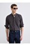 Brown Regular Fit Striped Dobby Men's Shirt - 4