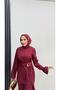 Double Hijab Set with Waist Buckle Detail - 4