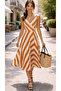 Women's Double-Breasted Collar Striped Strap Summer Diving Dress