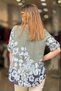 Women's Multi-Colored Patterned Italian Style Half-Button Judge Collar Blouse - 4