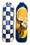 750 ml New Blue Lemon and Checkered Pattern Glass Oil Pot Set of 2 – Decorative Style with Gold Head and Stone Presentation Stand - 6