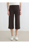 Brown Women's Capri with Elastic Waist - 5
