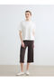 Brown Women's Capri with Elastic Waist - 4