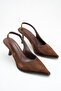Thin Heel Brown Sitileto Women's Shoes - 2