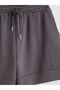 Anthracite Elastic Waist Women's Shorts - 3