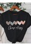 Choose happy heart detail printed premium oversize t-shirt