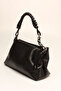Black Wrinkled Skin Women's Bag with Knot Strap - 5