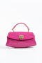 Nçs Fuchsia Lock Detailed Baguette Women's Crossbody Bag - 2