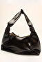 Black wrinkled faux leather women's bag - 4