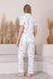 Mrn 6872 Short Sleeve Starry Single Jersey Fabric Buttoned Women's Pajama Set - 4