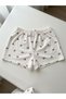 3-Piece Cotton Thin Breathable Satin Ribbon Waist Detail Lemon-Strawberry-Cherry Patterned Shorts Single Bottom Pajamas - 7