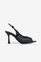 Black Stylish Stoned Thin Heel Women's Evening Dress Shoes - 8
