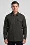سترة رجالية من Metropole Modern Regular Fit مقاومة للماء باللون الكاكي M601-R0501-02