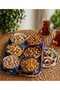Cappadocia Themed Metal Sauce Bowl with Presentation Tray, Snack Bowl, Breakfast Bowl Set of 6 - 4