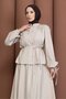 Pleated Front Double Suit Cream - 6