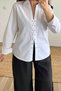 Poplin Shirt with White Lacing Detail - 6