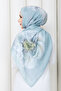 Water Pearl Rose Patterned Cotton Soft Fabric Hijab Daily Shawl Rose - 3