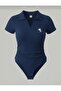 Polo Collar Ribbed Lycra Premium Bodysuit