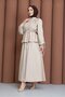 Pleated Front Double Suit Cream - 4