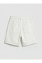 White regular fit women's jean shorts - 5