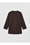 Brown Double-Breasted Collar Textured Modal Blend Women's Kimono - 7