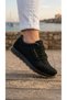 Women's Black Smoked Single Velcro Casual Comfortable Soft Sole Comfortable Soft Walking Daily Sneaker Sports Shoes