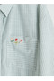 Green Striped Oversized Poplin Women's Shirt Tunic - 6