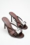 Women's Stone Detailed Thin Heeled Summer Shoes Slipper
