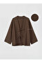Brown V-Neck Women's Kimono - 6