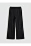 Black Textured Women's Trousers with Elastic Waist - 4