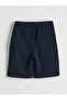 Navy Blue Boys' Shorts with Elastic Waist