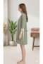 Green Lace Tippled Lycra Nightdress - 2