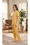 Short Sleeve Patterned Yellow Color Pajama Set - 2