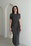 Women's Polka Dot Side Tie Slit Midi Dress - 5
