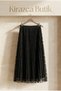 Women's Stylish Pleated Skirt – Lace Embroidered Lined Skirt - 5
