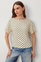Polka Dot Sandy Knitted Blouse Lcr0121 Yellow