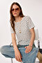 Polka Dot Sandy Knitted Blouse Lcr0121 White