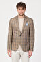 Lazue Men's Brown Polyviscon Fabric Slim Fit Mono Collar Sports Blazer Jacket - 2