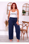 Women's Wide Leg Sweatpants 3-Pack - Black Gray Navy Blue - Relaxed Fit High Waist Sweatpants - 4
