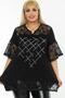 V-Neck Lace Detailed Stone Printed Short Sleeve Slit Blouse - 2